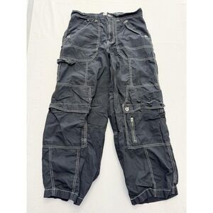 BDG Pants Womens 4 Black Cargo Crop Twill Elastic Waist Pockets Casual Utility
